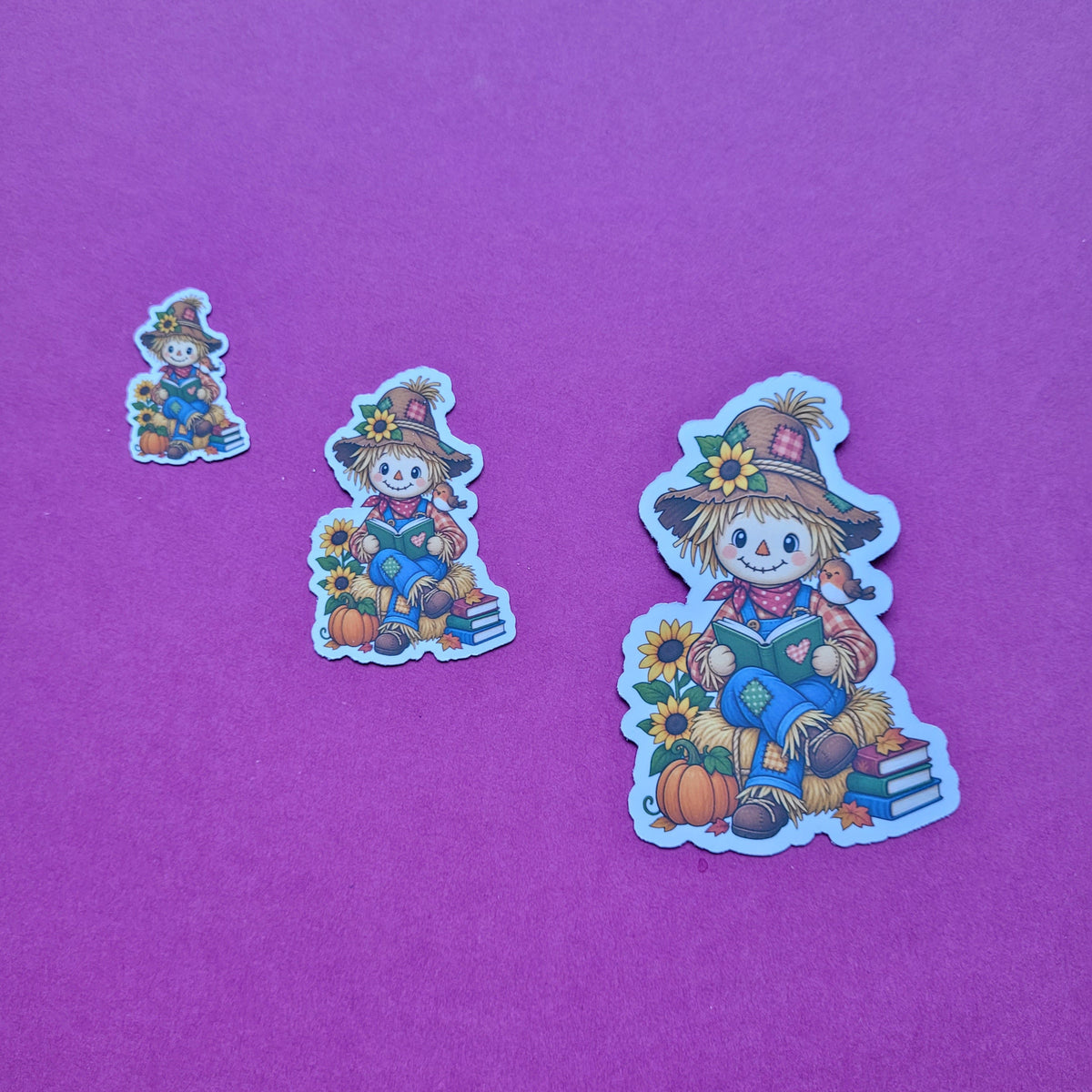 Sticker lesende Vogelscheuche