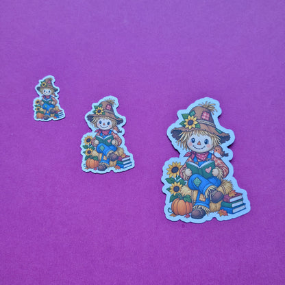 Sticker lesende Vogelscheuche