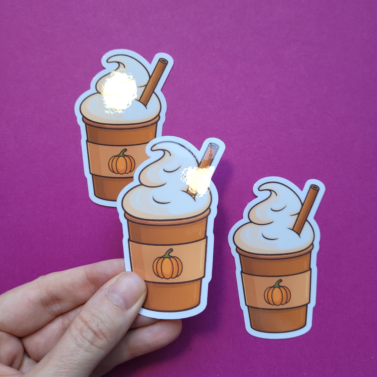Sticker Pumpkin Spice Latte groß glänzend