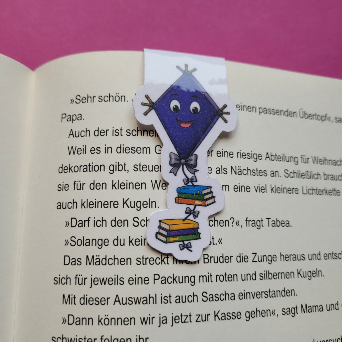 Magnet-Lesezeichen „Bücherdrachen“ 🐉📚🎏