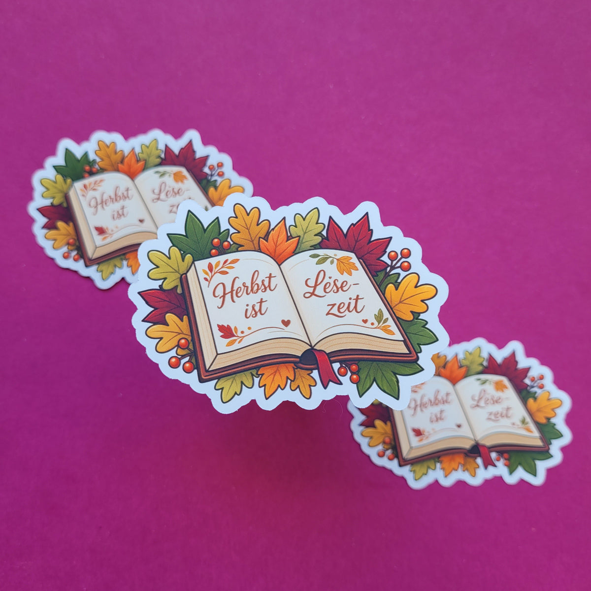 Sticker Herbst ist Lesezeit groß matt