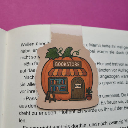 Magnet-Lesezeichen Buchhandlung Kürbis glänzend