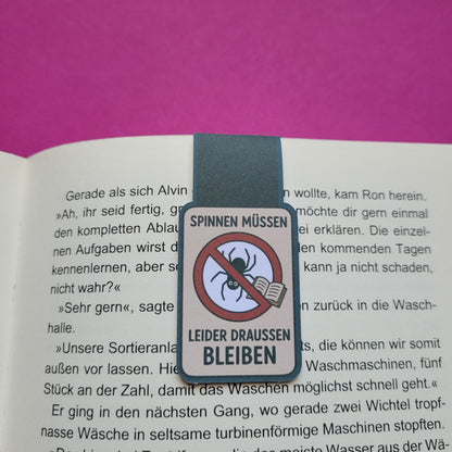 Magnet-Lesezeichen „Spinnen müssen leider draußen bleiben“