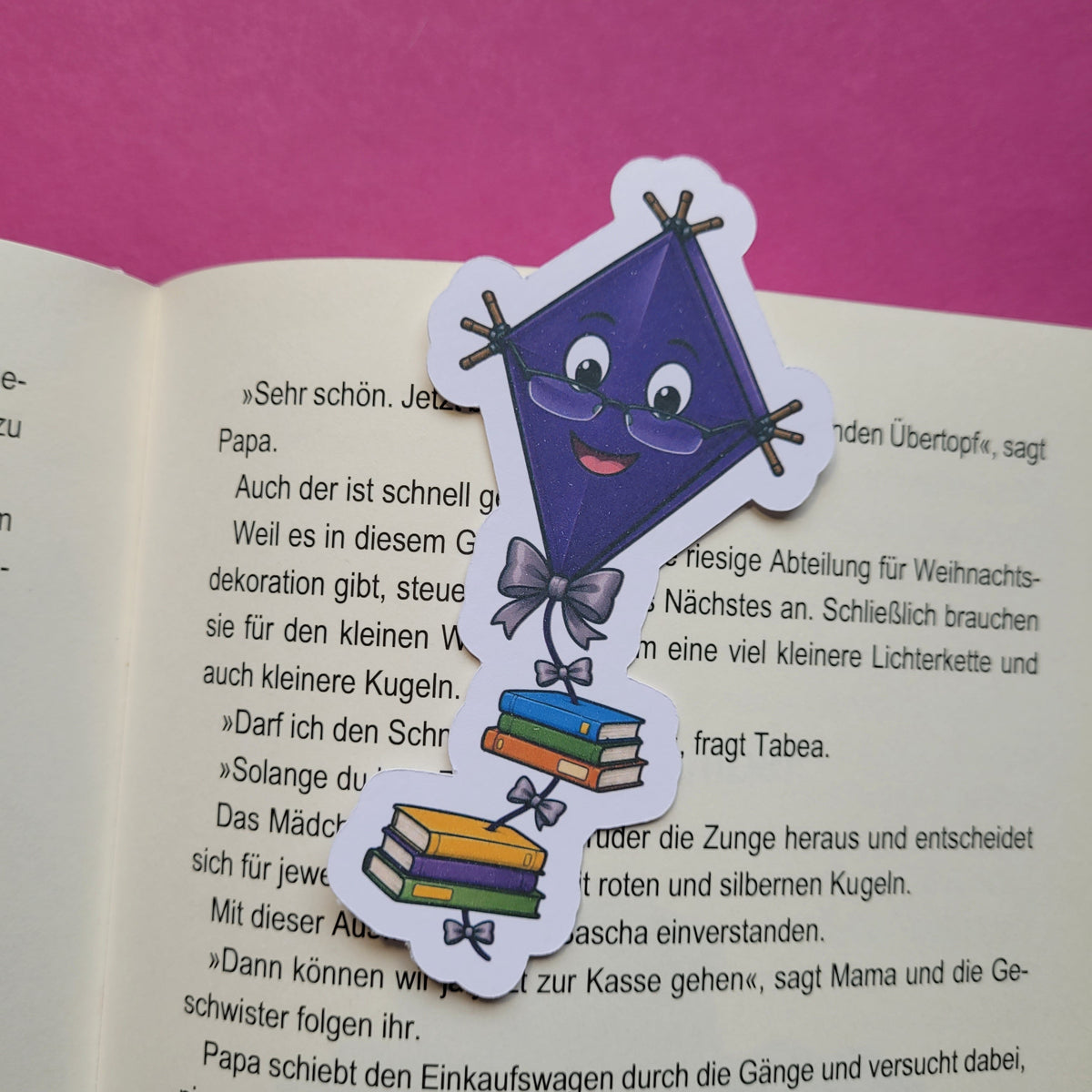 Form-Lesezeichen „Bücherdrachen“ 🐉📚🎏