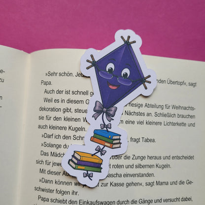 Form-Lesezeichen „Bücherdrachen“ 🐉📚🎏