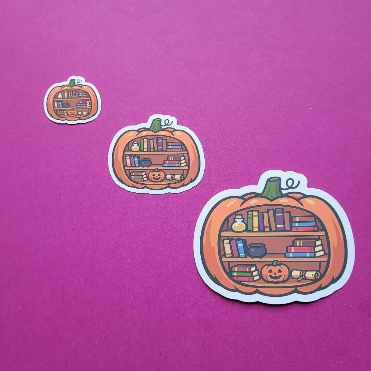 Sticker Kürbis-Bücherregal