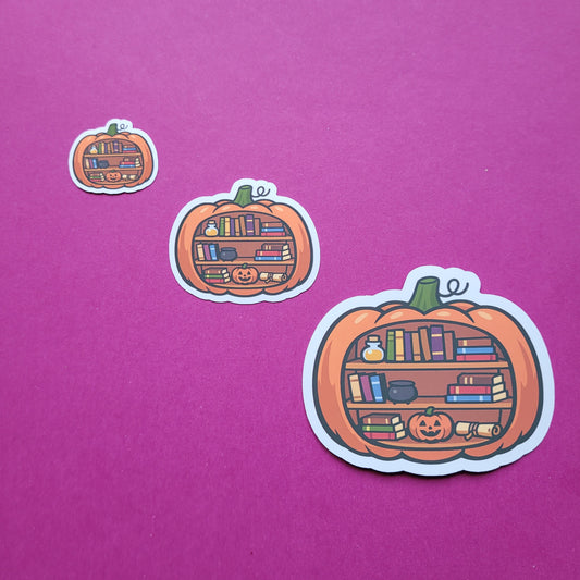 Sticker Kürbis-Bücherregal