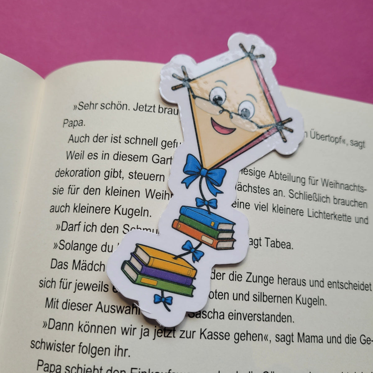 Form-Lesezeichen „Bücherdrachen“ 🐉📚🎏