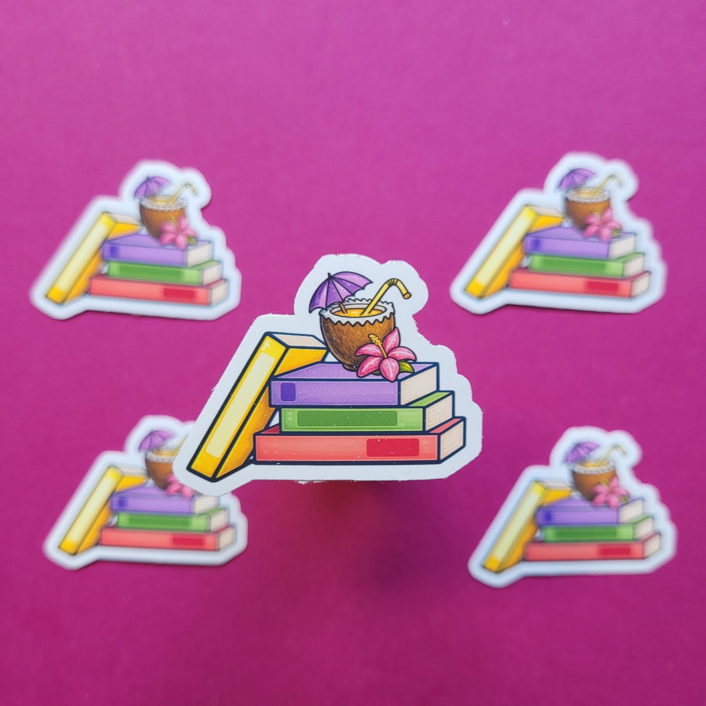 Sticker „Sommerbücher“ - Urlaubsfeeling für deine Lieblingsgegenstände 📚🥥☀️✨