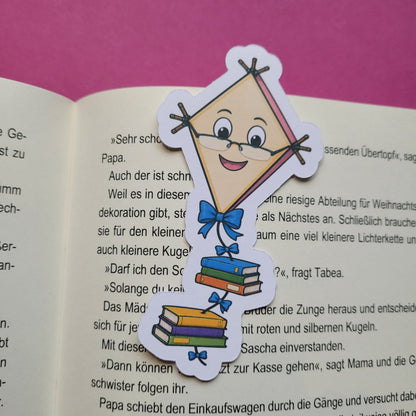 Form-Lesezeichen „Bücherdrachen“ 🐉📚🎏
