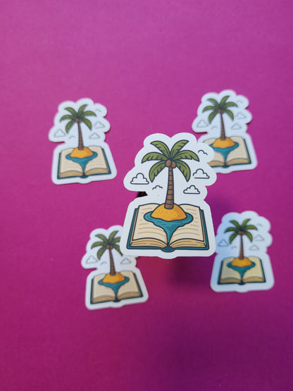 Sticker „Leseinsel“ - Dein Bücherurlaub zum Aufkleben 🏝️📚☀️✨